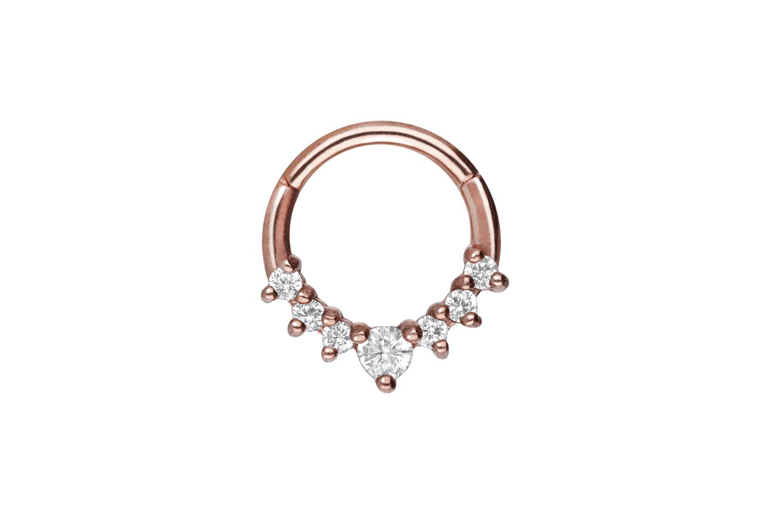 Chirurgenstahl Segmentring Clicker Piercing 7 EINGEFASSTE KRISTALLE